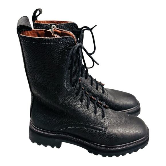 Reformation Katya Combat Boots black leather size 5 - Picture 2 of 7